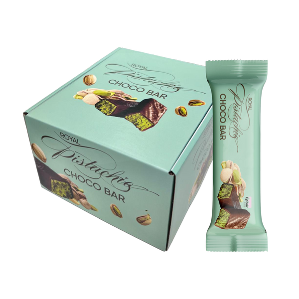 Epbar Sweets pistacijų skonio batonėlių dėžė,25x 50g