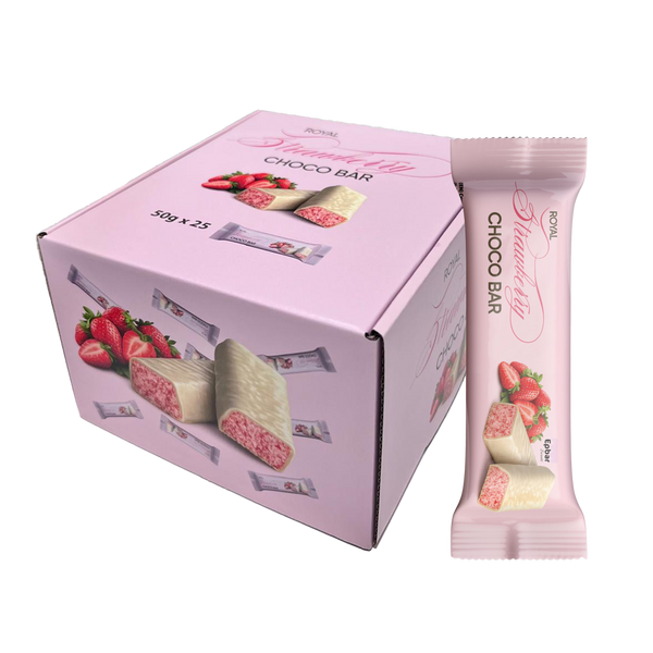 Epbar Sweets traškių braškių skonio batonėlių dėžė, 25x50g
