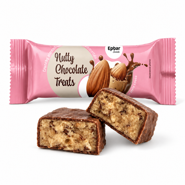 Epbar Sweets migdolų skonio batonėlių su sausainiais dėžutė „California style“, 25x25 g