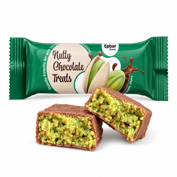 Epbar Sweets pistacijų skonio batonėlių dėžutė „Arizona style“, 25x25 g