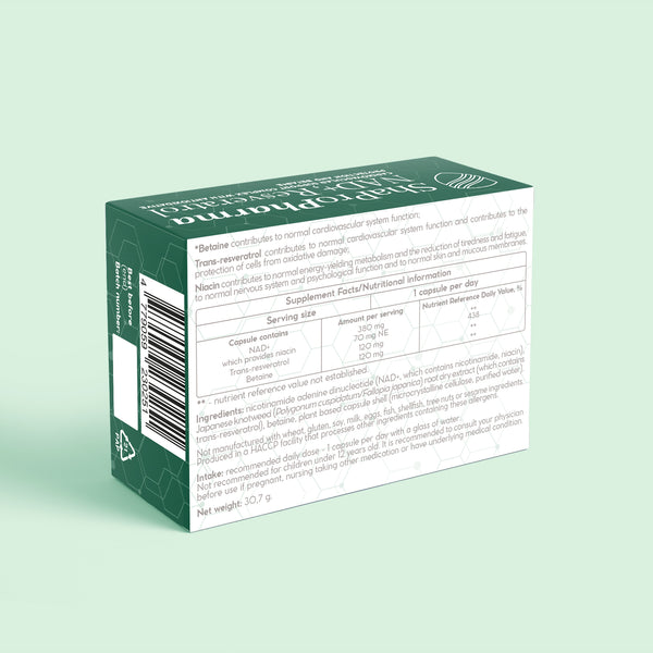 NAD+, Resveratrol and betaine complex