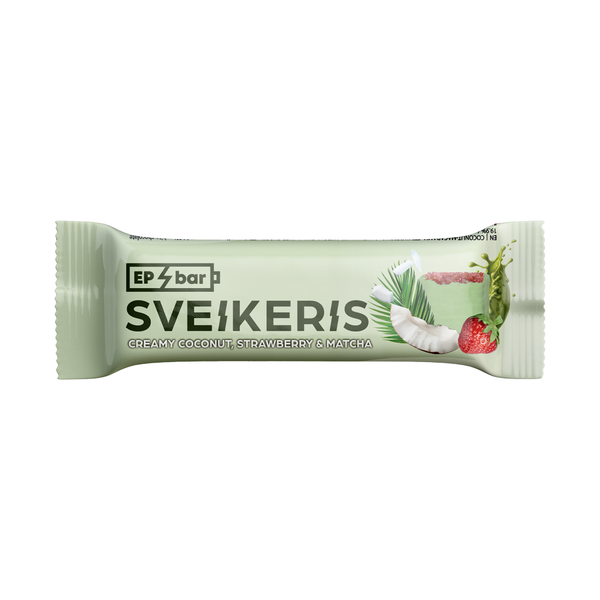 SVEIKERIS kremiškas kokosas, braškė, matcha, 10 vnt.